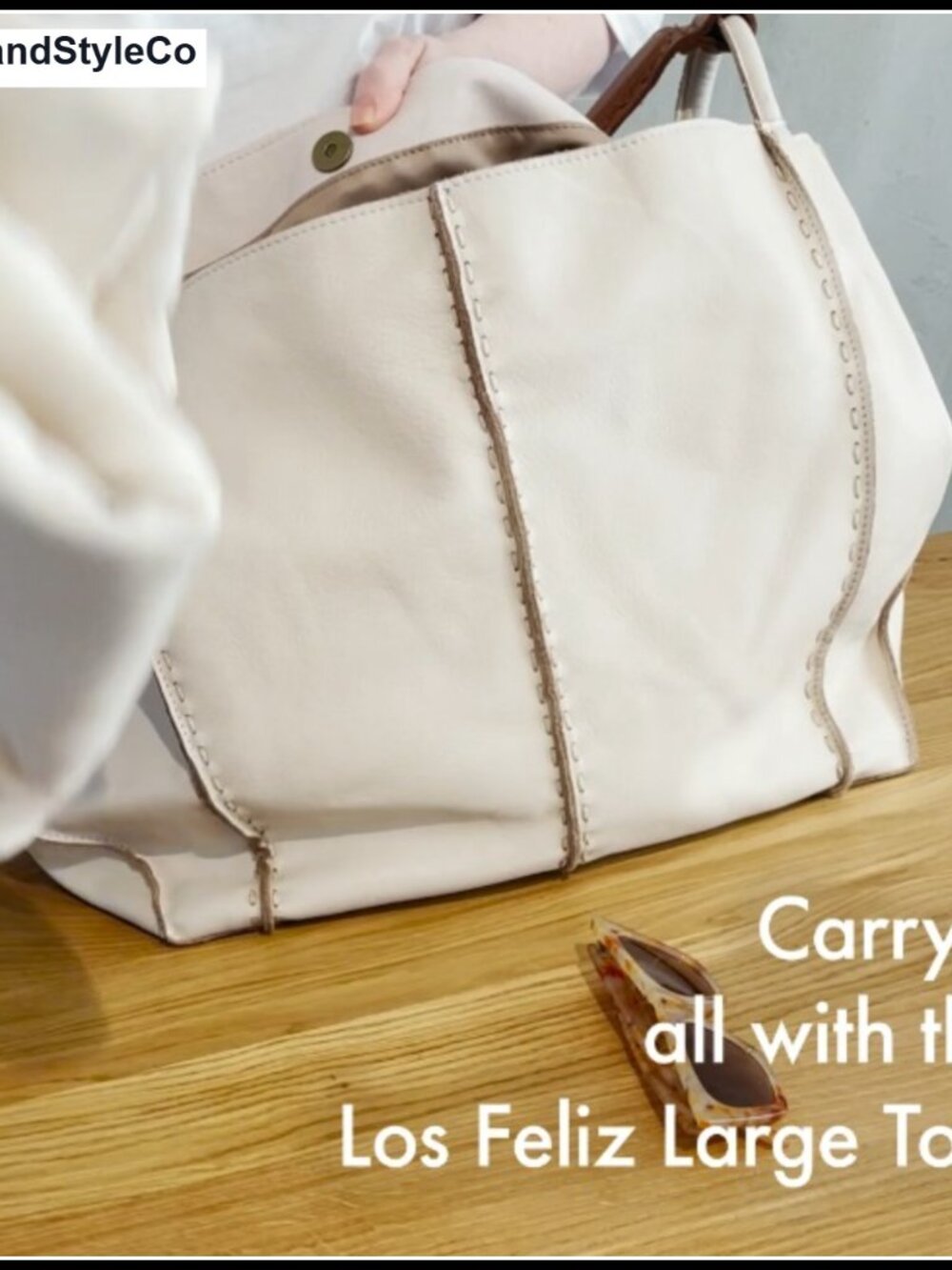 The Sak Los Feliz Large Tote Bag Leather Shoulder Bag for Everyday Travel - Picture 5 of 6